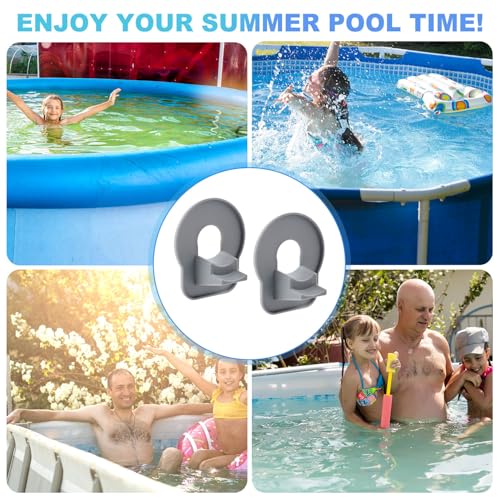Gosknor 2pcs Swimming Pool Pipe Holders, Ground Swimming Pool Replacement Parts Hose Holders with Tape Prevents Hose Sagging and Leaks Ground Accessories Compatible with Intex
