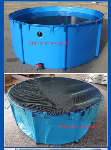 WANLIAN Pool Above Ground Canvas Fish Pond Circular Thickening Pool Large Collapsible Outdoors Tarpaulin for Koi Culture Agricultural Irrigation Water Storage Tank,Easy to Install(Belt Frame)(3 * 1) - style: 3*1