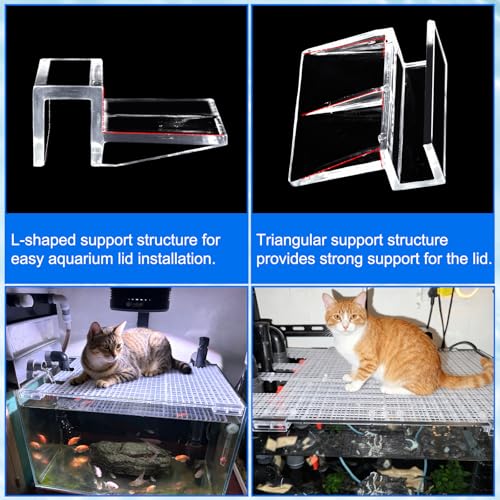 NestBasics 12pcs Transparent Aquarium Lid Clips,Rimless Fish Tank Glass Cover top Support,Aquarium Hood Holder, Aquarium top Clips,fit 8-10mm Thickness Glass - size: 12pcs 8-10mm clips