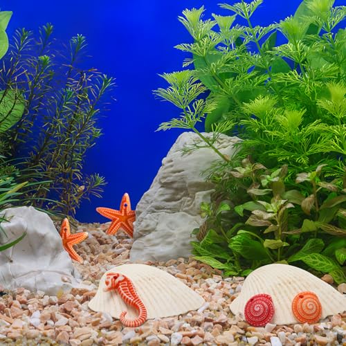 Angoily Fake Seashells 48PCS Mini Resin Sea Animals Figures, Micro Landscape Ornaments, Marine Creatures Decorations for Crafts Aquarium, Terrarium, DIY Beachy Home Decor