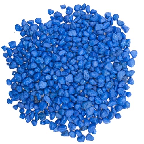Blue Pebbles for Crafts, 0.9 Pound Natural Polished Aquarium Gravel, Decorative Pebbles for Indoor Plants, Turtle Tank, Vase, Succulents Cactus, Garden Landscaping - color: Blue