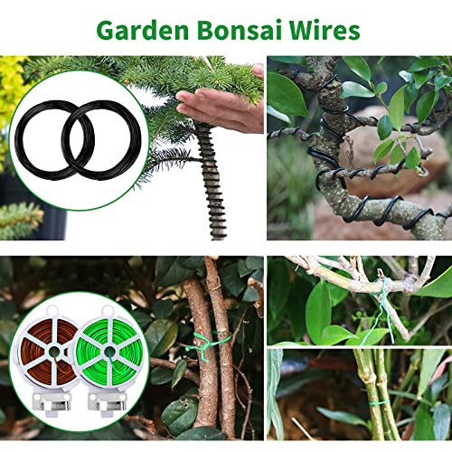 Bonsai Tree Kit, 20 Pcs Gardening Succulent Tools Set, Bonsai Tool Kit Include 262 Feet Bonsai Wire, 29.5"x29.5" Plant Repotting Mat, Bonsai Scissors, Pruning Shears, Unique Gift for Indoor Gardening - style: Green