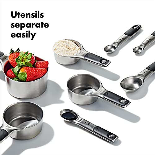 OXO Good Grips 8 Piece Stainless Steel Measuring Cups and Spoons Set - size: 8 count, style: Set