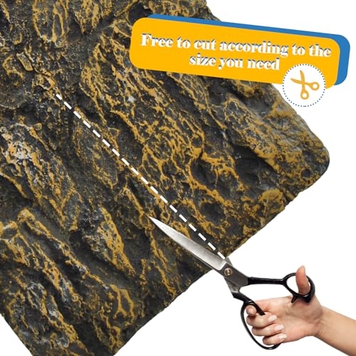 Reptile Tank Background Board Rock Terrarium Cork Background Board 3D Wall Backdrop Aquarium DéCor Backgrounds Amphibian Habitat Decoration for Lizards Leopard Gecko Bearded Dragons Turtle