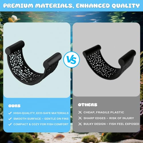 CPLIKE Black Betta Fish Hammock – Floating Aquarium Rest Ledge for Nano Fish, Shrimp, Corydoras – Natural-Look Black Perch Platform for Betta Tanks, Aquascape Decor, Low Flow Aquarium Accessory - color: B: Black
