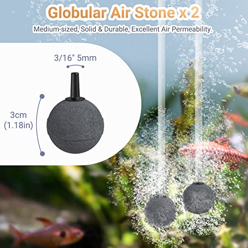 Moonorange Aquarium Air Pump Accessories Kit with Standard Tubing, Air Stones, Check Valves, Suction Cups and Connectors.(20 Ft. Tubing/4 Air Stone)