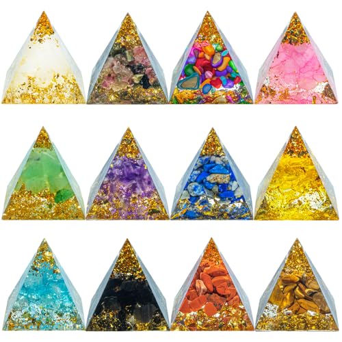 1.18inch Mini Natural Crystal Pyramid Statue Crafts Quartz Amethyst Chakra Crystal Pyramid Shape Meditation Tool Home Decoration Ornaments Gifts (Amethyst Cornucopia 1.18inch 12PCS) - color: Amethyst Cornucopia 1.18inch 12pcs
