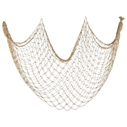 ZUEXT Caramel Decorative Fishing Net 5x10 ft, Large Picture Fish Net, Wall Photo Hanging Fishnet for Nautical Mermaid Pirate Ocean Themed Hawaii Beach Under the Sea Party Decorations - color: Caramel, size: 5 ft x 10 ft - 1 Pack