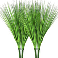 Beebel Artificial Plants 17" Artificial Onion Grass Bushes UV Resistant Plants Faux Shrubs Fake Wheat Grass Greenery Topiaries for Bathroom Home Office House Decorations (4 Pcs/Green)