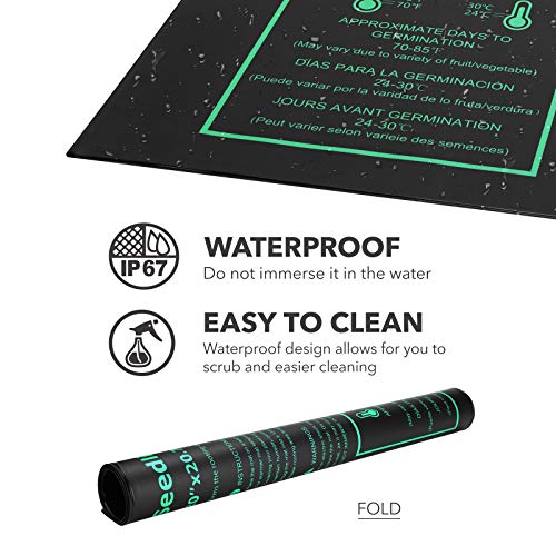 BN-LINK Seedling Heat Mat Warm Hydroponic Heating Pad Waterproof 20" x 20.75" for Seed Starting Greenhouse and Germination - size: 20 x 20.75