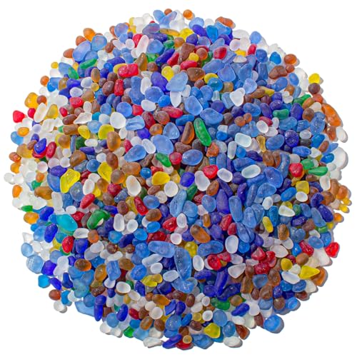 Keedolla 0.5 Lb Colorful Fish Tank Rocks Gravel for Aquarium, 6-9mm Frosted Sea Glass Stones Pebbles Fish Tank Beads Glass Gemstones for Vase Fillers, DIY Crafts, Home Decor - color: Rainbow, size: 0.5 LB