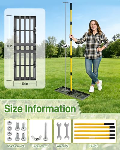 Lawn Leveling Rake, 30 Inch Yard Lawn Leveling for Soil with 78" Adjustable Steel Handle, Heavy Duty Effort Saving Landscape Lawn Leveler for Yard Garden Golf Course Soil Sand Dirt Grass - size: 30in