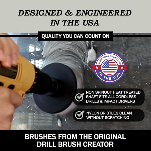 Drillbrush Car Detailing Kit | Drill Brush Set – Soft Bristle Power Scrubber Attachments for Cleaning Car Interior, Upholstery, Carpet, Seats, Wheels, Rims, Dash, Console, and Trim - Nylon Scrub Brush - color: Automotive Soft White, size: 2in, 4in, 3.5in