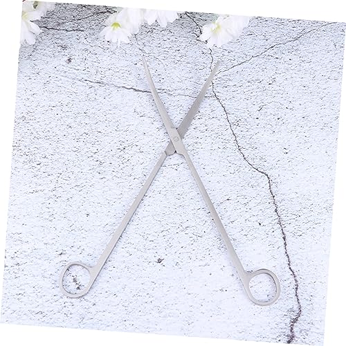 COLLBATH 3-pc Set Aquarium Cleaning Tool Kit Curved Scissors Straight Tweezers Shovel Stainless Steel Non-Slip Handle