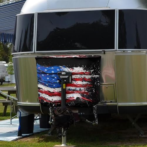 American Flag Polyester Waterproof Cover 20 Pound Double for Camper/RV/Trailer Reliable Zipper Replacement Covers - color: American Flag-5, size: S(20LB)