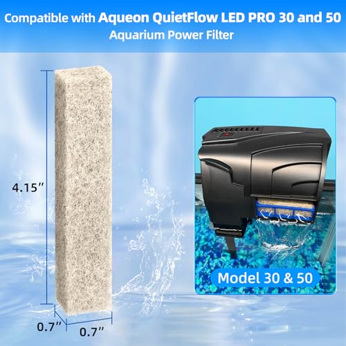 AQUANEAT 12-Pack Replacement Ammonia Reducer Pads Compatible with Aqueon QuietFlow 30 and 50 LED PRO Aquarium Power Filter