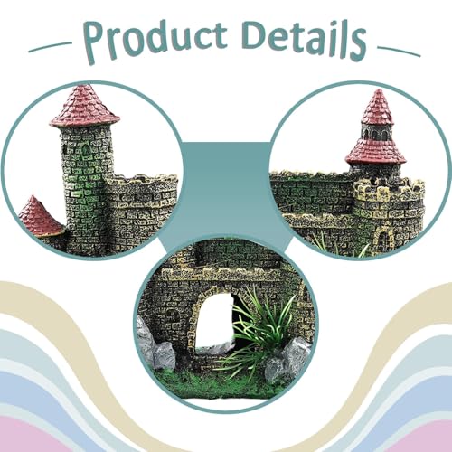 Gralara Castle Aquarium Decoration Fish Tank Ornament, Underwater,Aquarium Accessory, Architecture Collection Building Decor Shelter