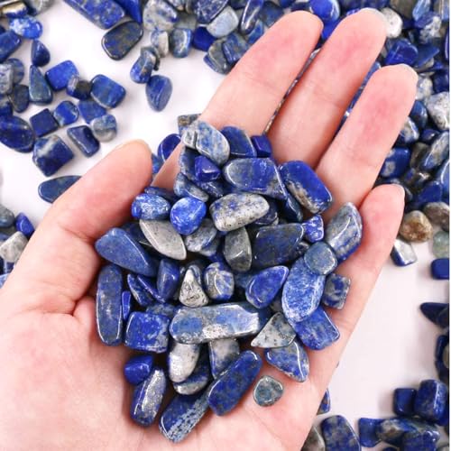 WAYBER 1 Lb/460g Deep Blue Lapis Lazuli Pebbles Irregular Decorative Stones Natural Crystal Rock Gravel for Aquarium/Fish Turtle Tank/Succulent Plants/Air Plants Decoration (Fill 0.9 Cup) - color: Deep Blue, size: 1 Pound