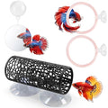 Betta Fish Toys, 1 Betta Fish Tunnel Hammock, 1 Fish Mirror with Floating Ball & 2 Exercise Training Ring Toys, Betta Fish Tank Accessories