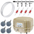 Pawfly 7 W 254 GPH Commercial Air Pump Adjustable Quiet Oxygen Aerator Pump with Air Stones 4 Outlets Manifold and Airline TubingAccessories for Up to 300 Gallon Tank Aquarium Pond - size: Basic with Kit (Up to 300 Gallon)