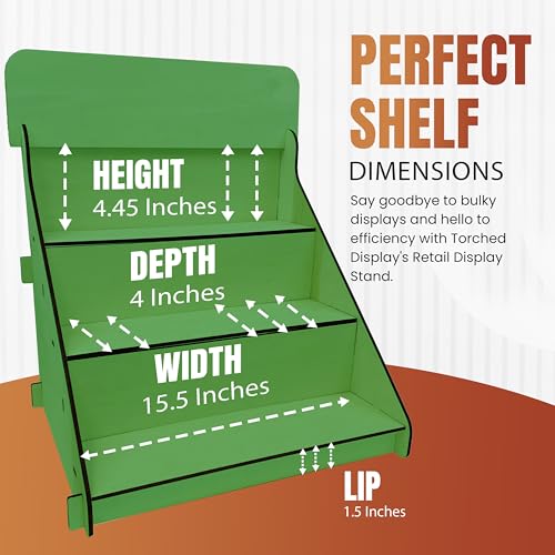 Wooden Portable Retail Table Display Stand Countertop 3 Step Riser Craft Shows, Farmers Markets Tradeshows |No Hardware Assembly Flat Pack Soap Display CBD Jewelry Spices Cups Tumblers Coasters | Green - color: Green
