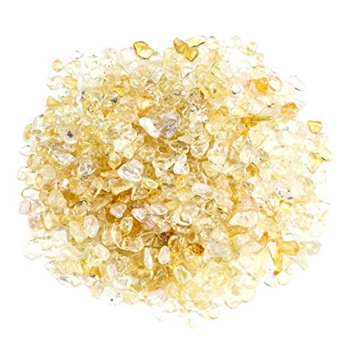 Cherry Tree Collection 1/2 Pound Polished Tumbled Gemstone Chips, Pebbles, Crystal Chips Bulk for Jewelry Making, Healing, Plants, Succulents, Aquariums, Decoration, Chakra (Citrine) - color: Citrine