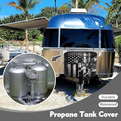 Black American Eagle 20lb Propane Tank Cover with Zipper Dust-Proof RV Propane Tank Cover Weather Resistant Gas Cylinder Covers - color: Black American Eagle, size: S(20LB)