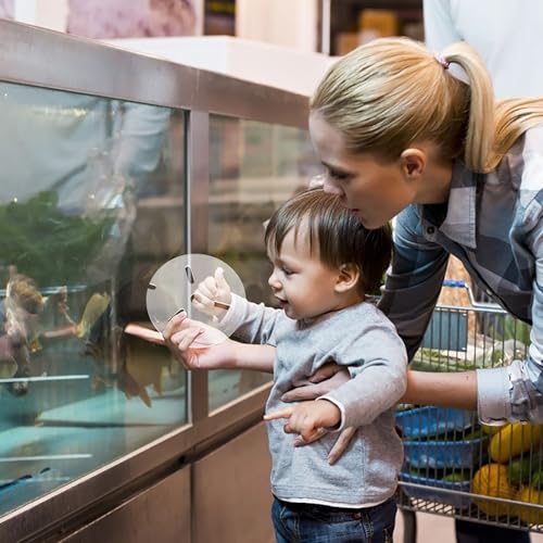 Clear Aquarium Lid: Rimless Acrylic Fish Tank Top Cover, Cat-Proof Anti-Jump Aquarium Hood Terrarium Lid with Holes Feeding Betta, Reptiles, 20cm/8in Dia.