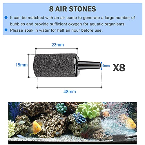 aquarium air pump accessories set-9.84/26.25/101.71 feet aquarium airline tubing hose,check valves,air stones and connectors of I,L,T shape (26.25 feet hose 8 stone 8 check valve 12 connector) - size: 26.25 feet hose 8 stone 8 check valve 12 connector