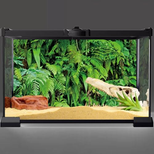 AWERT 48x24 inches Tropical Plants Terrarium Background Tropical Leaves Aquarium Background Rainforest Reptile Habitat Background Polyester Background