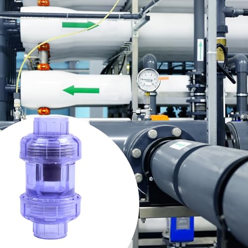 UPVC Check Valve 3/4 inch Clear Double True Union Flap Check Valve Durable for Fish Tank Pump System Non-Return Water Tube Connector Backflow Prevention