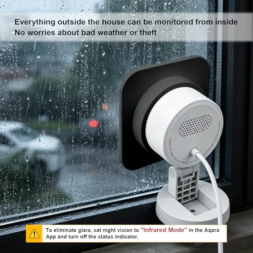 2 Pack MagitcSee Window Mount Fits for Aqara G100, No Drill No Screws Strong Adhesive Camera Holder, Anti-Theft Cam Bracket for Glass Window, Home Security Camera Accessories, Black - color: Black