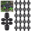 20PCS Locked Barbed Tee Connectors, Kalolary 5/16" to 1/4" Drip Irrigation Fittings Kit 8/12mm to 4/7mm Tube Lock Female Connector 6-Way Barbed Lock Irrigation Parts for Watering System (Black) - color: Black 5/16" to 1/4" 6-Way