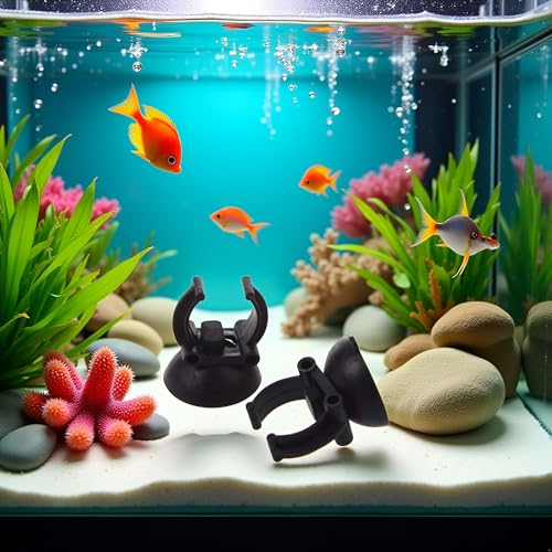 2 PCS Black Suction Cup Fish Tank Aquarium Heater Rubber Clip Airline Tubing Glass Holder Pet Supplies Cost- Effective Fashion in Practical Aquarium Pumps and Filters