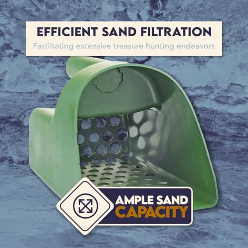 SE 3 Quart Sand Scoop Sifter with 0.5" Holes - Use for Gold and Metal Prospecting, Green - color: Green