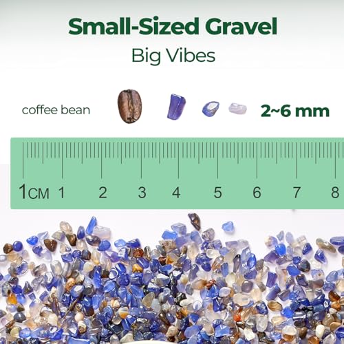 T4U Crystal Chips Tumbled Polished Natural Agate Gravel Stones 1LB - Decorative Pebbles Bulk, Mini Polished Rocks Pieces for Crafts, Vases Filler, Succulent Plants, Aquarium Gravel Rocks