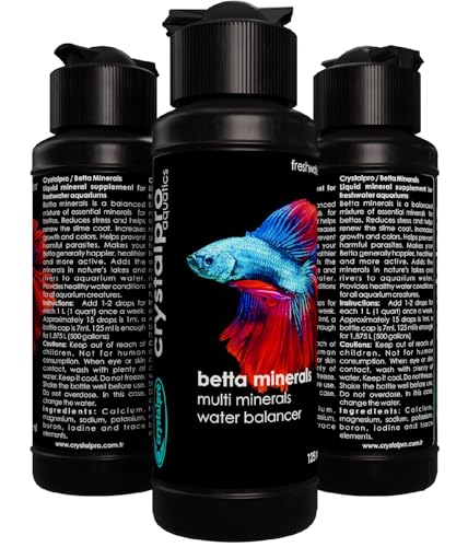 Crystalpro Betta Minerals - Creates Natural Beta Water Environment - Reduces Stress - Essential Minerals for Soft & RO Water - Fish Health Boost (4.2 Oz / 125ml)