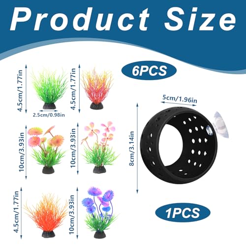 Betta Hideout,Betta Tunnel,With Suction Cups And 6 Artificial Aquatic Plants,Betta Fish Tank Accessories,Fish Tank Decorations Betta Caveshrimp Cav (Black) For Small Shrimp To Hide And Rest In