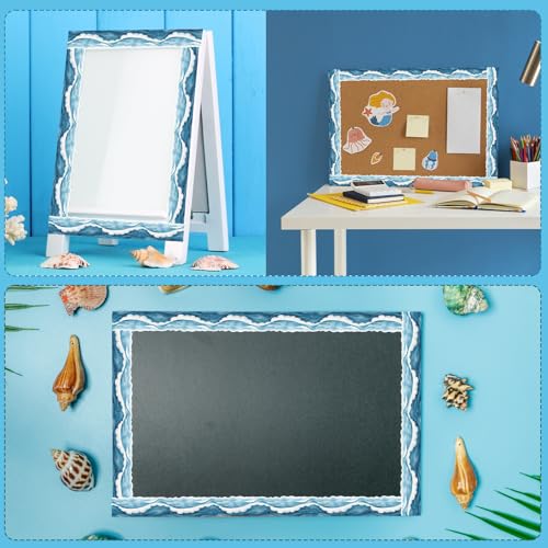 50ft Ocean Wave Bulletin Board Border, Under The Sea Scalloped Trim Borders for Back to School Summer Classroom Office Wall Chalkboard Door Decorations - color: Blue