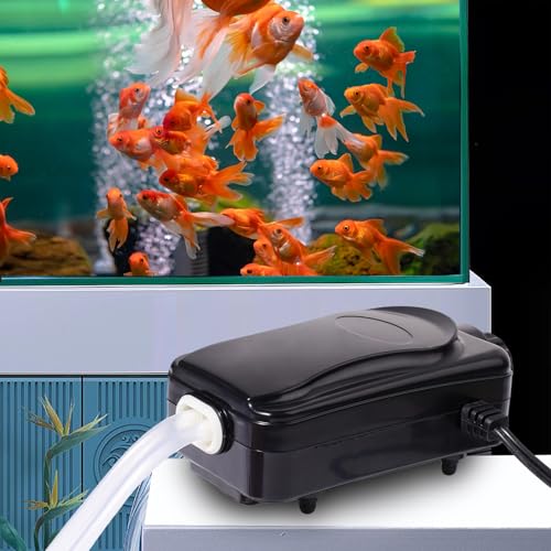 Dual Outlet Aquarium Air Pump Kit – Includes 2 Sponge Filters, Air Stones, Check Valves & Tubing - size: 5-150 Gallon