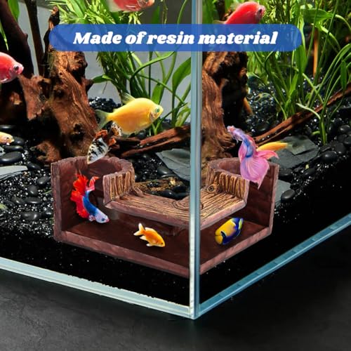 Fish Tank Decorations, Aquarium Decoration Resin Hollow Tree Trunk Fish Tank Cave for Corners, Reptile Hideouts Cave Small Fishes Hiding Caves Decor (Size:5.5 * 5.3 * 2.6inch)