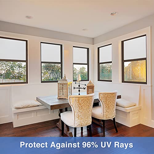 Volcanics Frosted Glass Window Privacy Film with Installation Tools, Removable Static Cling Bathroom Window Film, Heat Control UV Blocking, Peep-Proof, Ideal for Home Office 35.4 x 118 Inches - color: Frosted Pure, size: 35.4" X 118"