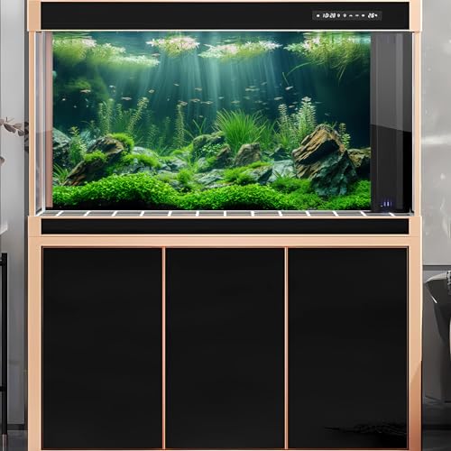2 Packs Underwater Aquarium Background Lush Green Aquatic Plants Fish Tank Background Undersea Stone with Moss Tropical Reptile Tank Backgrounds Under The Sea World Aquarium Backgrounds 30x12in - color: Dark Green, size: 30(W)x12(H)in