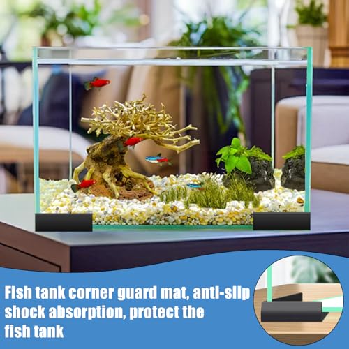 8PCS Fish Tank Corner Pad Protector, Anti-Skid Aquarium Glass Angle Cover for Home Furniture Edge, Black Fish Aquarium Base Corner Guard Foot Pad for Shock Absorption - color: 8 Pieces