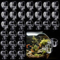 CroBlissful 30 Pack Aquatic Plant Cups with Hole Acrylic Aquatic Plant Pot with Suction Cups Transparent Suction Cup Planter Fish Tank Plant Holder for Aquarium Aquascape Decoration, 2 Styles