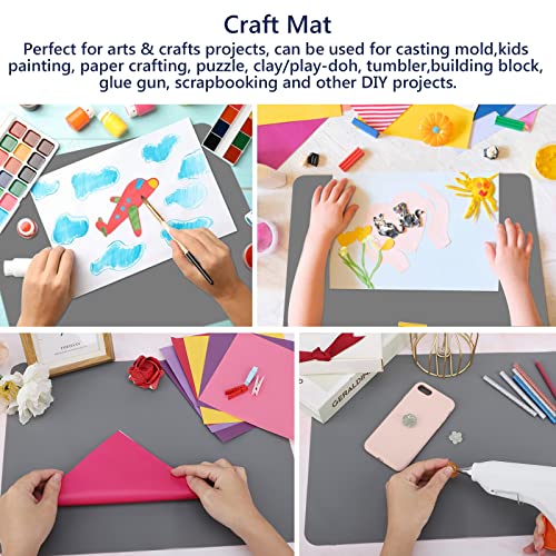 Gartful 2 Pack Silicone Crafting Mats, 15.7" x 11.8" Silicone Mat for Crafts, Large Heat Resistant Sheet for Jewelry Casting Molds, Epoxy Resin, Painting, Counter Table Protector, Placemat, Dark Gray - color: Dark Gray, size: 2pcs - 15.7 x 11.8 inches
