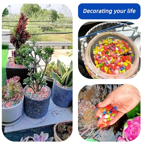 Blue Pebbles for Crafts, 0.9 Pound Natural Polished Aquarium Gravel, Decorative Pebbles for Indoor Plants, Turtle Tank, Vase, Succulents Cactus, Garden Landscaping - color: Blue