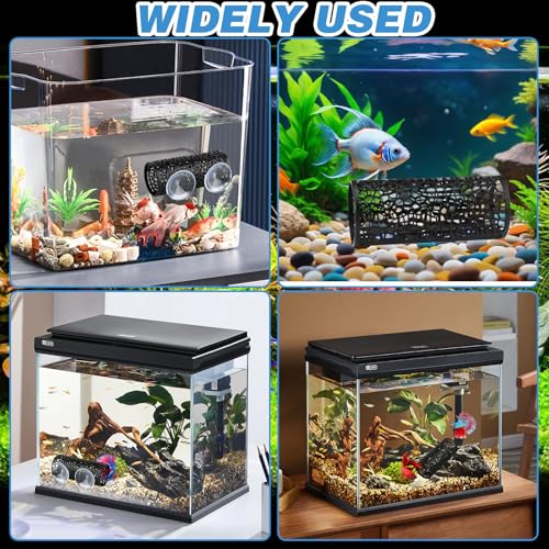 2Pcs Black Betta Aquarium Decoration, Betta Fish Tank Accessories Decoration with Suction Cup, Hidden Decor Habitat Toys for Shrimp Breeding Small Fish Playing & Resting