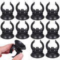 Homoyoyo 10 Pack Aquarium Heater Suction Cups 1.3" Suction Base with 0.95" Clips Heavy Duty Heating Rod Holder for 1" Standard Tubes PVC Pipes Rain Bars Black