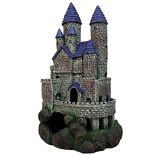 SLOCME Aquarium Middle Ages Resin Castle Decorations - Fish Tank Gothic Castle Hiding Cave Ornament